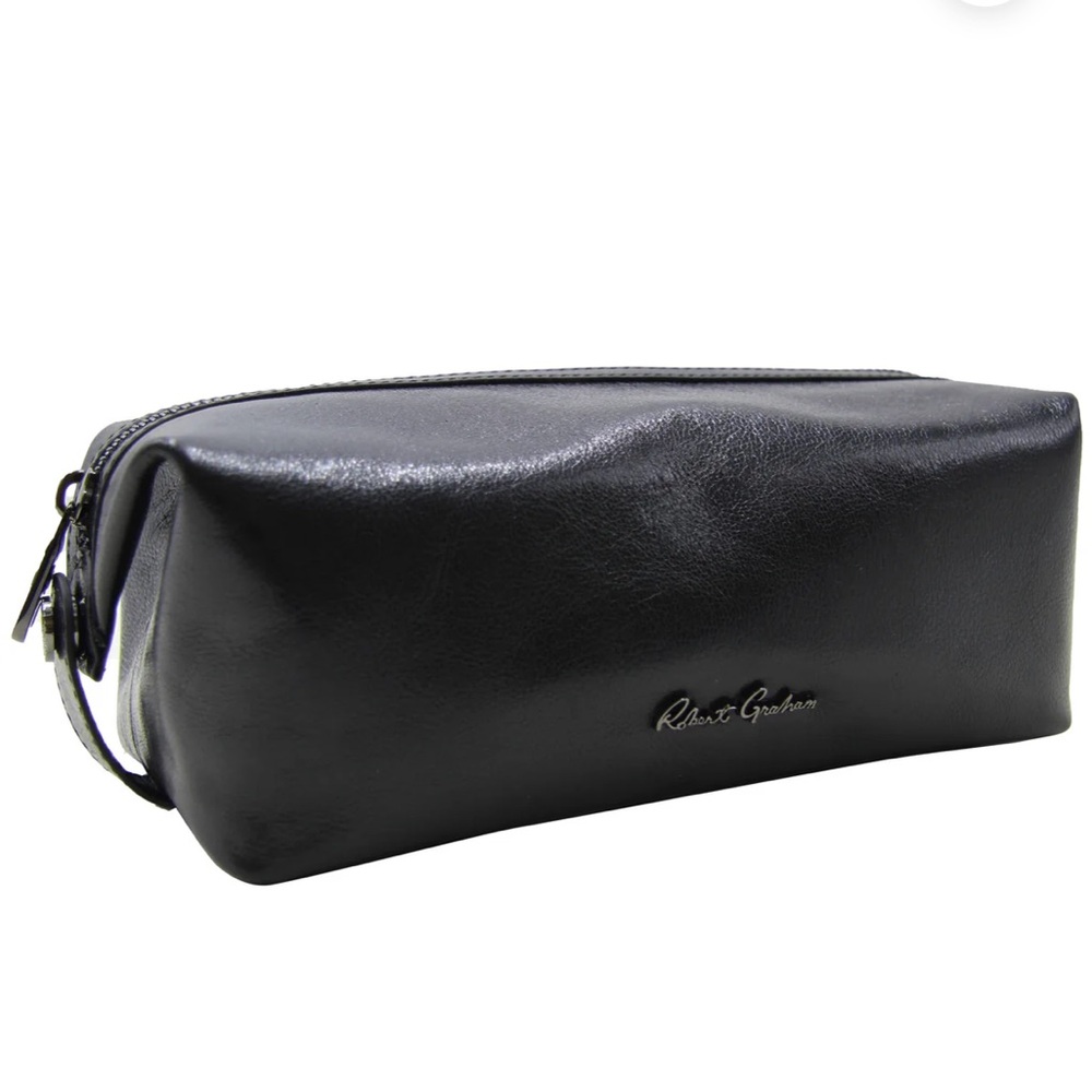 Robert Graham Black Leather Toiletry Kit - Picture 4 of 10